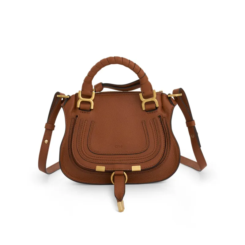 Marcie Small Double Carry Bag in Tan sold by MARAIS
