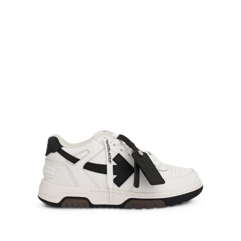 Out Of Office Calf Leather Sneaker in White/Black sold by MARAIS