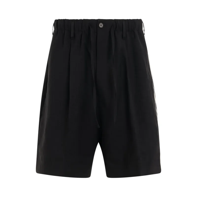 Sport Uniform 3 Stripes Shorts in Black sold by MARAIS