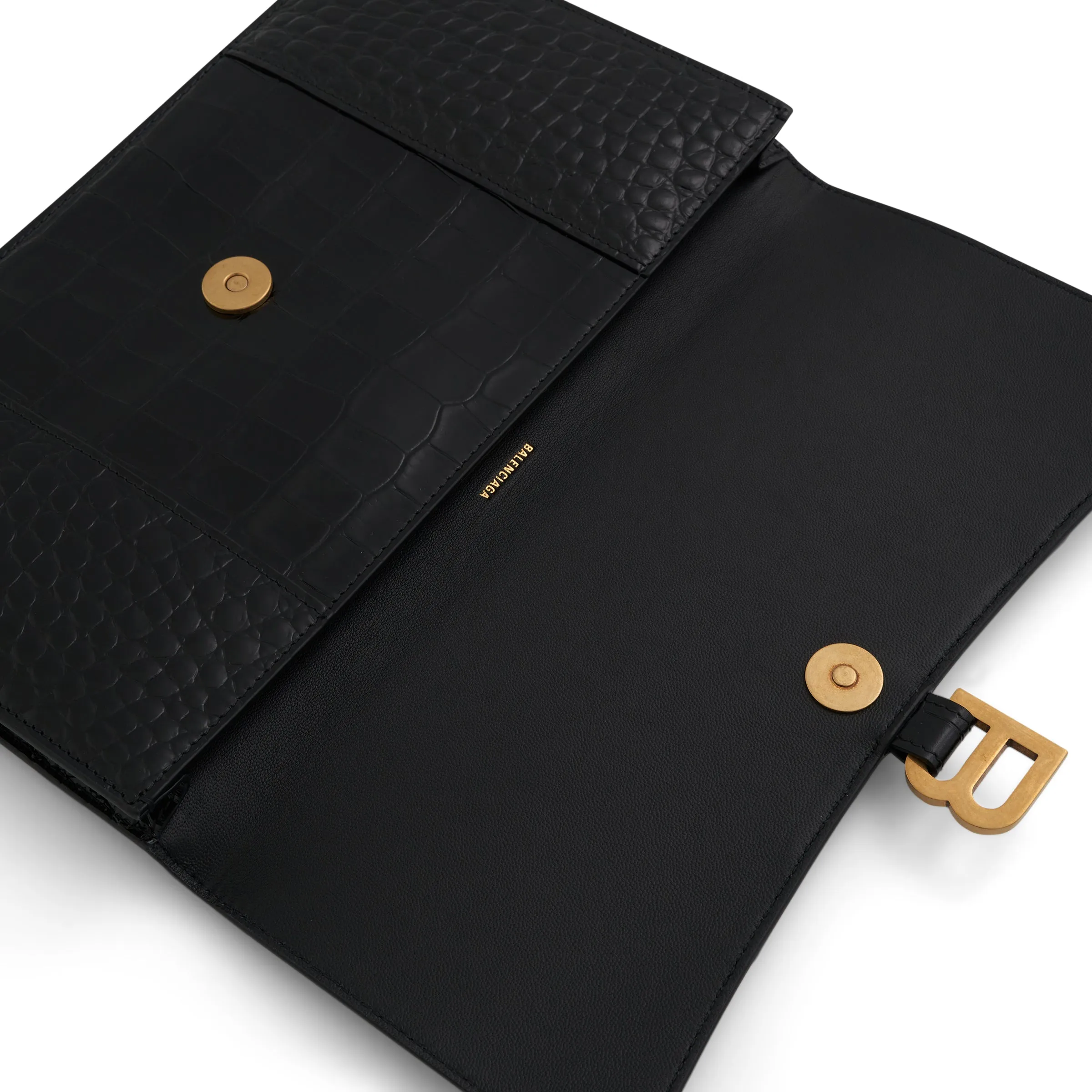 Hourglass Flat Pouch With Flap in Black sold by MARAIS product image thumbnail 5