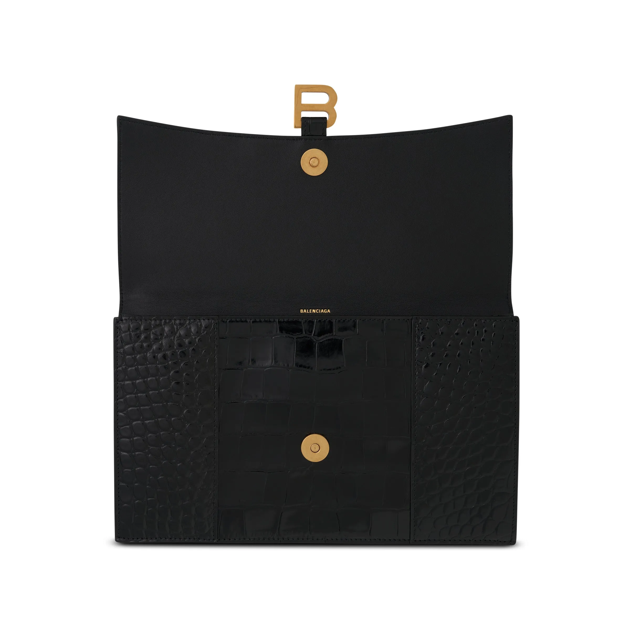 Hourglass Flat Pouch With Flap in Black sold by MARAIS product image thumbnail 3