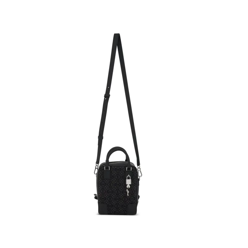 Amazona 15 Vertical Anagram in Jacquard and Calfskin in Anthracite made by Loewe