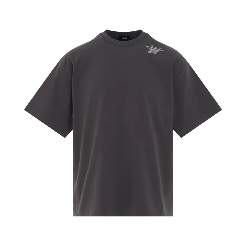 Cotton WD Logo T-Shirt in Charcoal sold by MARAIS
