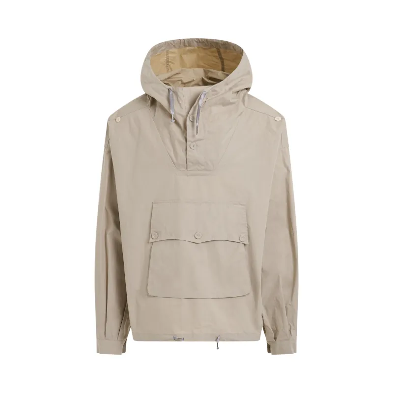 Coated Cotton Hooded Jacket in Putty sold by MARAIS