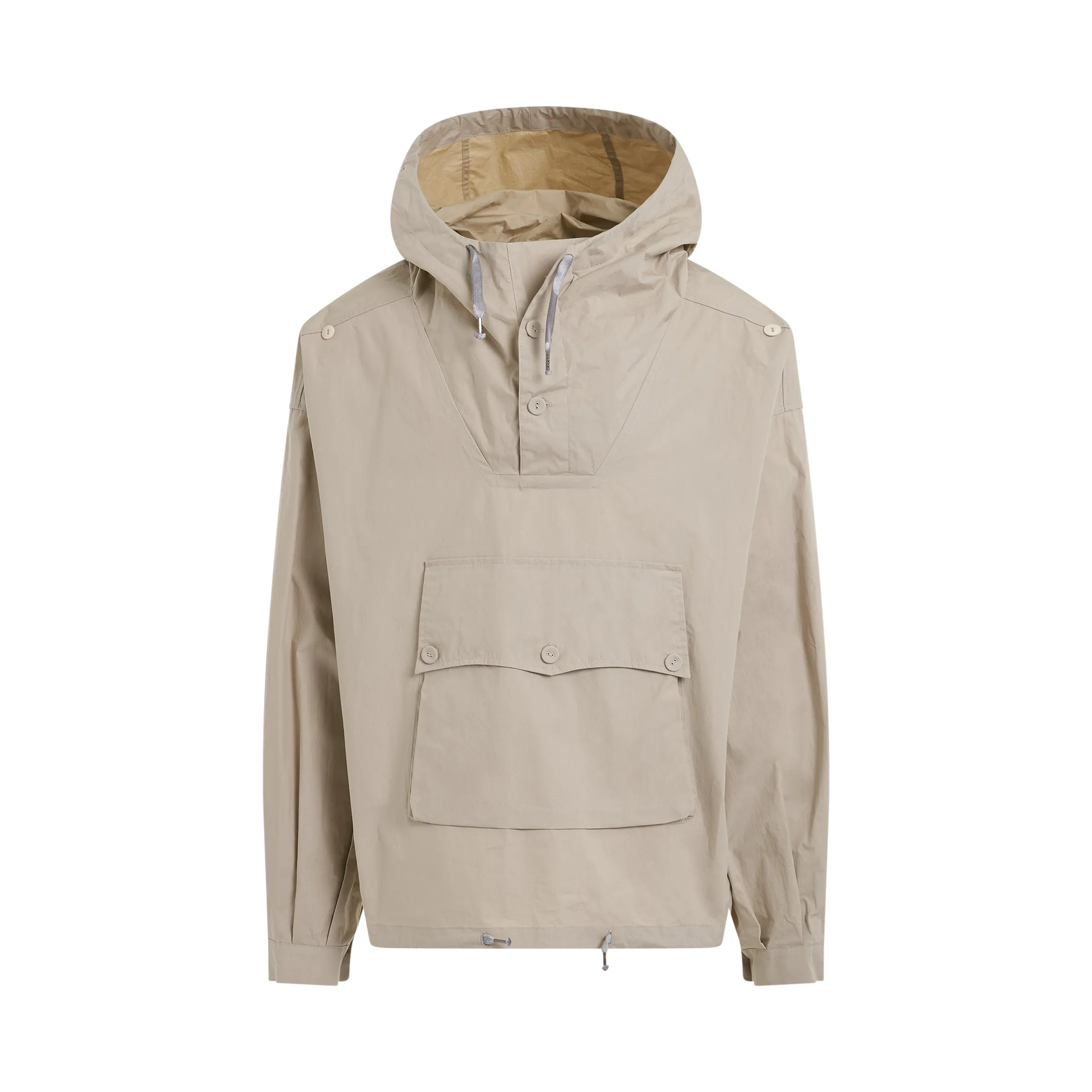 Coated Cotton Hooded Jacket in Putty sold by MARAIS