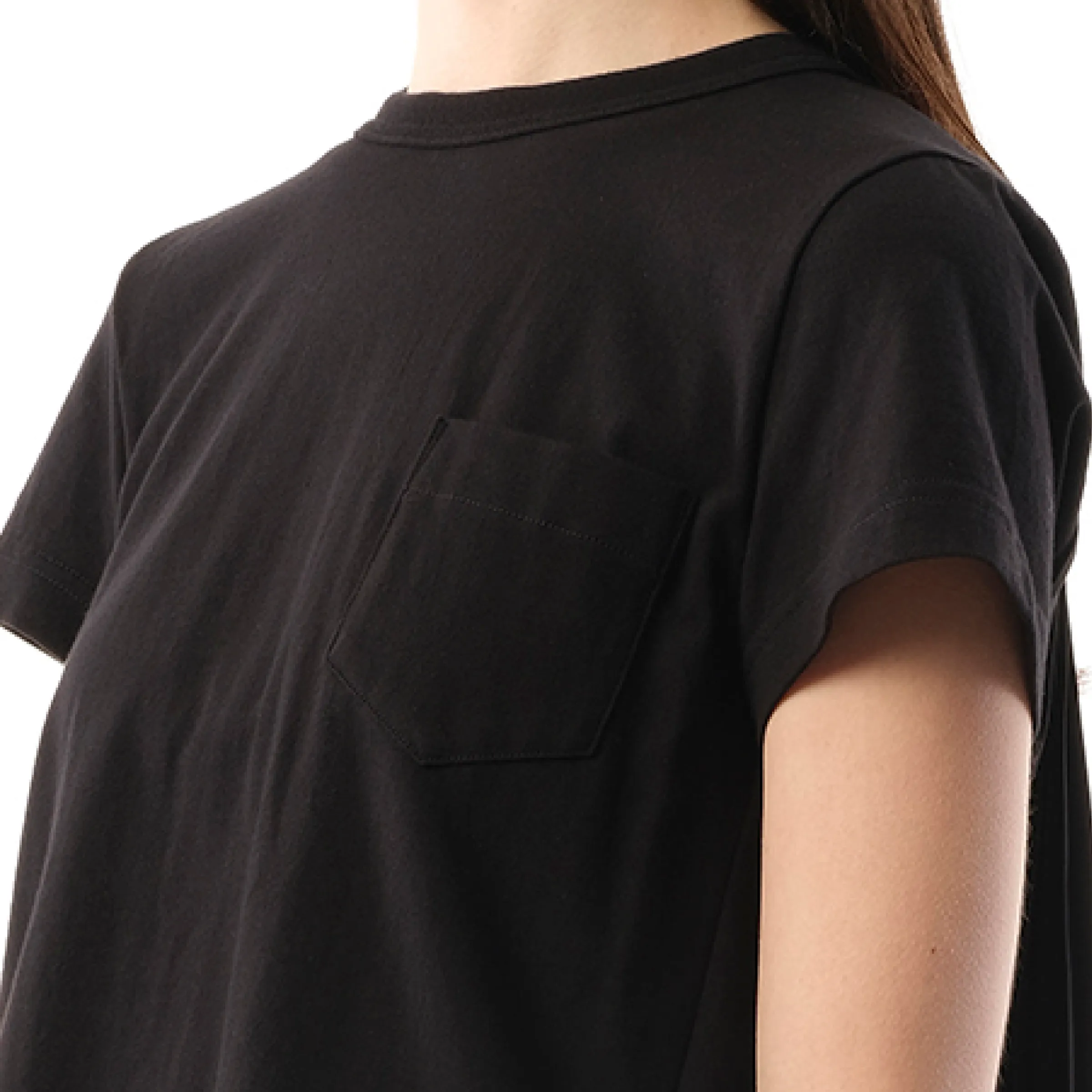 Cotton Poplin x Jersey T-Shirt in Black sold by MARAIS product image thumbnail 3