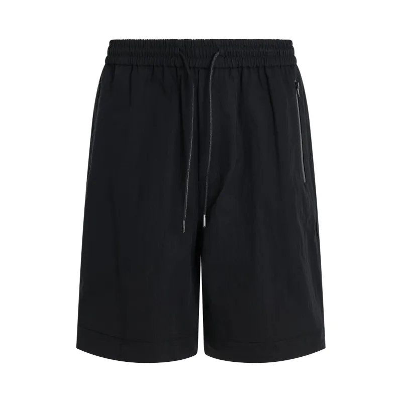 Cotton Side Zipper Shorts in Black sold by MARAIS