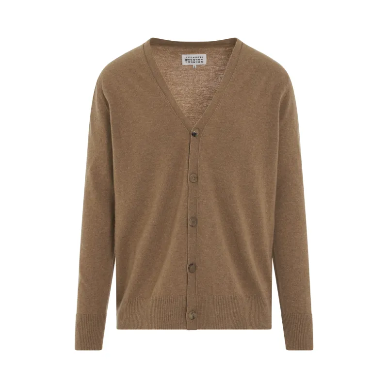 Classic V-Neck Cardigan in Camel sold by MARAIS