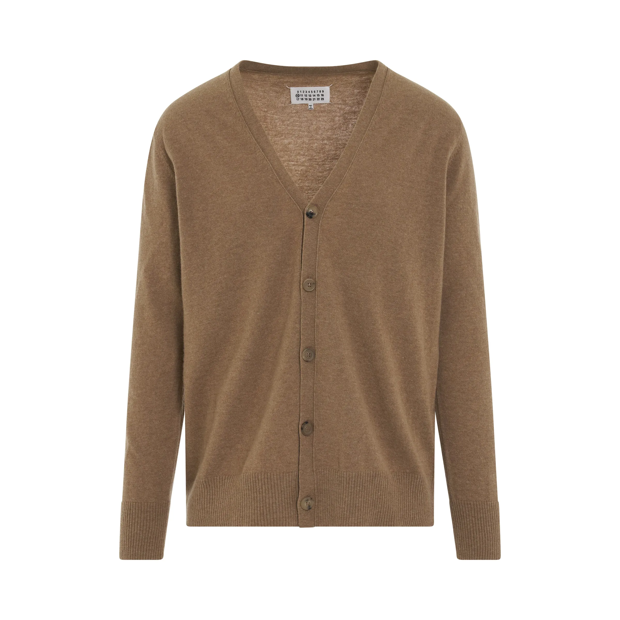 Classic V-Neck Cardigan in Camel sold by MARAIS