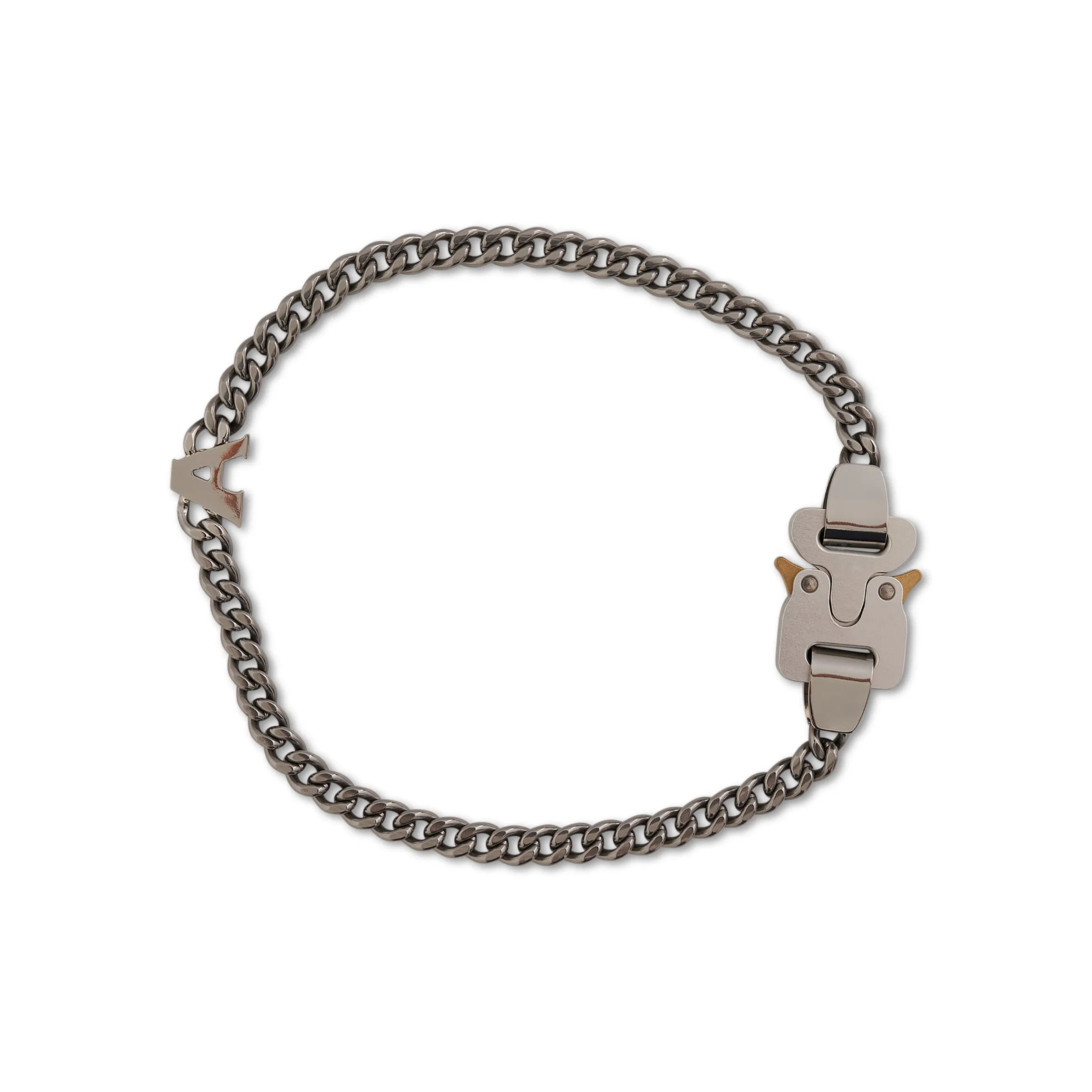 Buckle Necklace with Charm in Silver sold by MARAIS