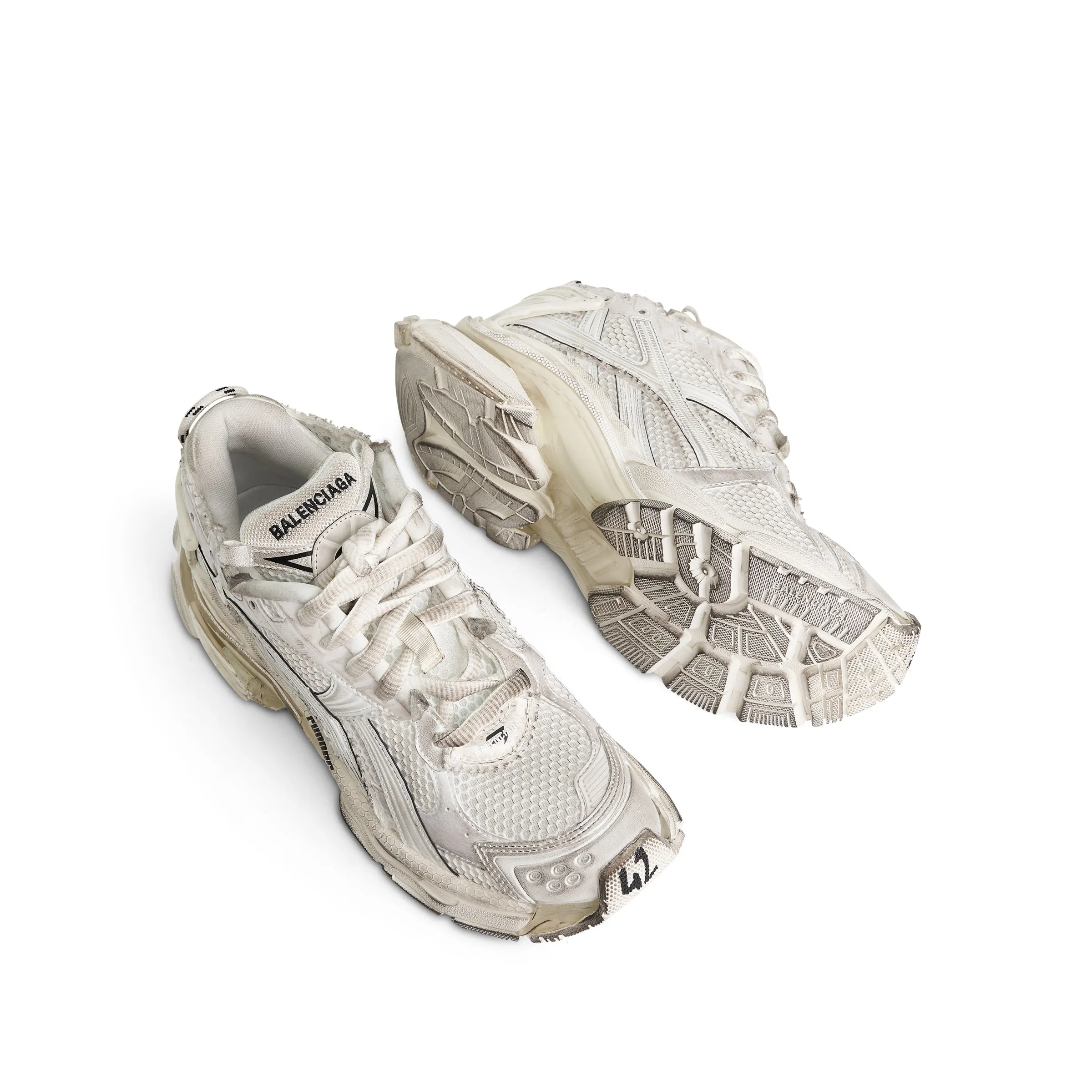 Runner Mesh Sneaker in White sold by MARAIS product image thumbnail 4