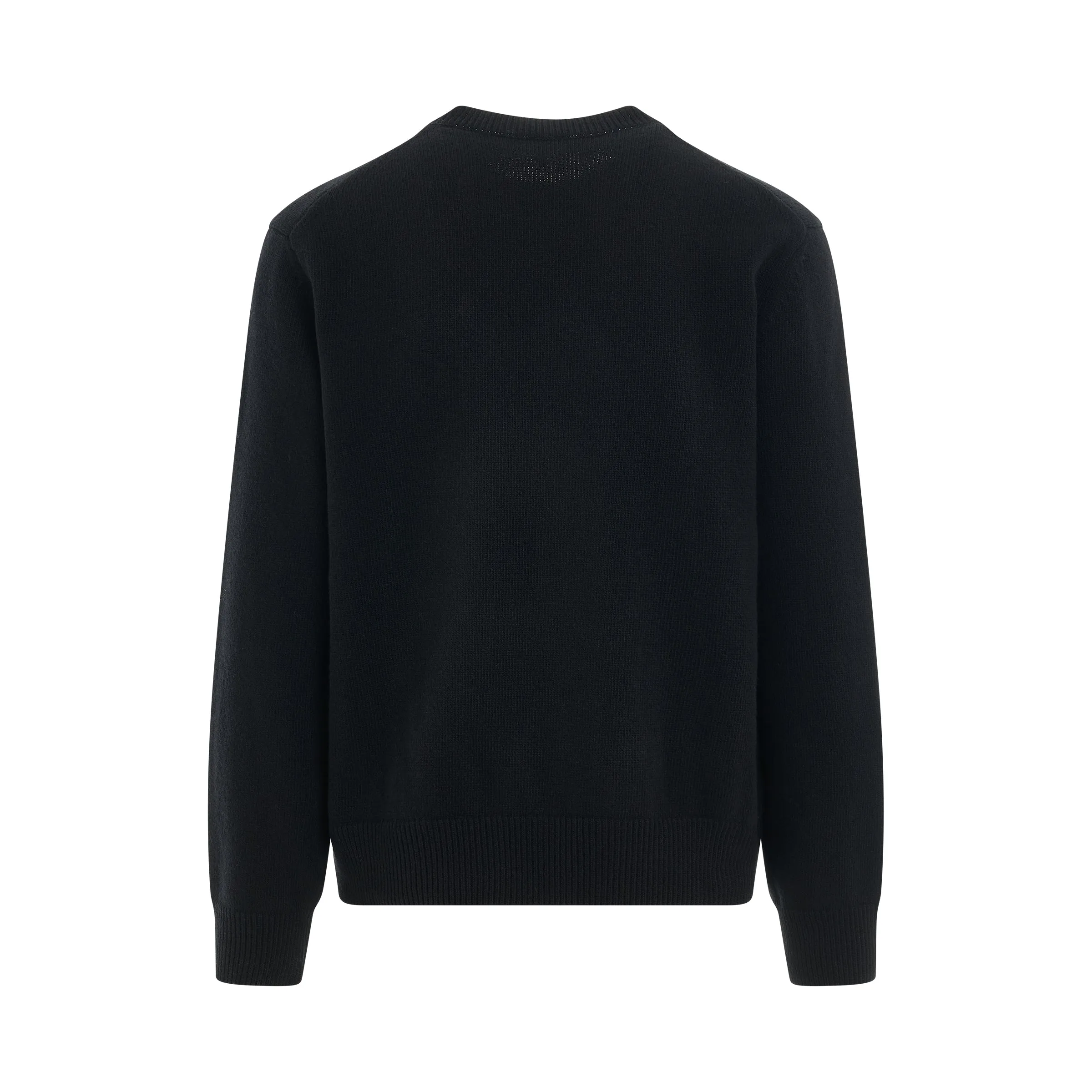Anagram Embroidered Knit Sweater in Black sold by MARAIS product image thumbnail 4