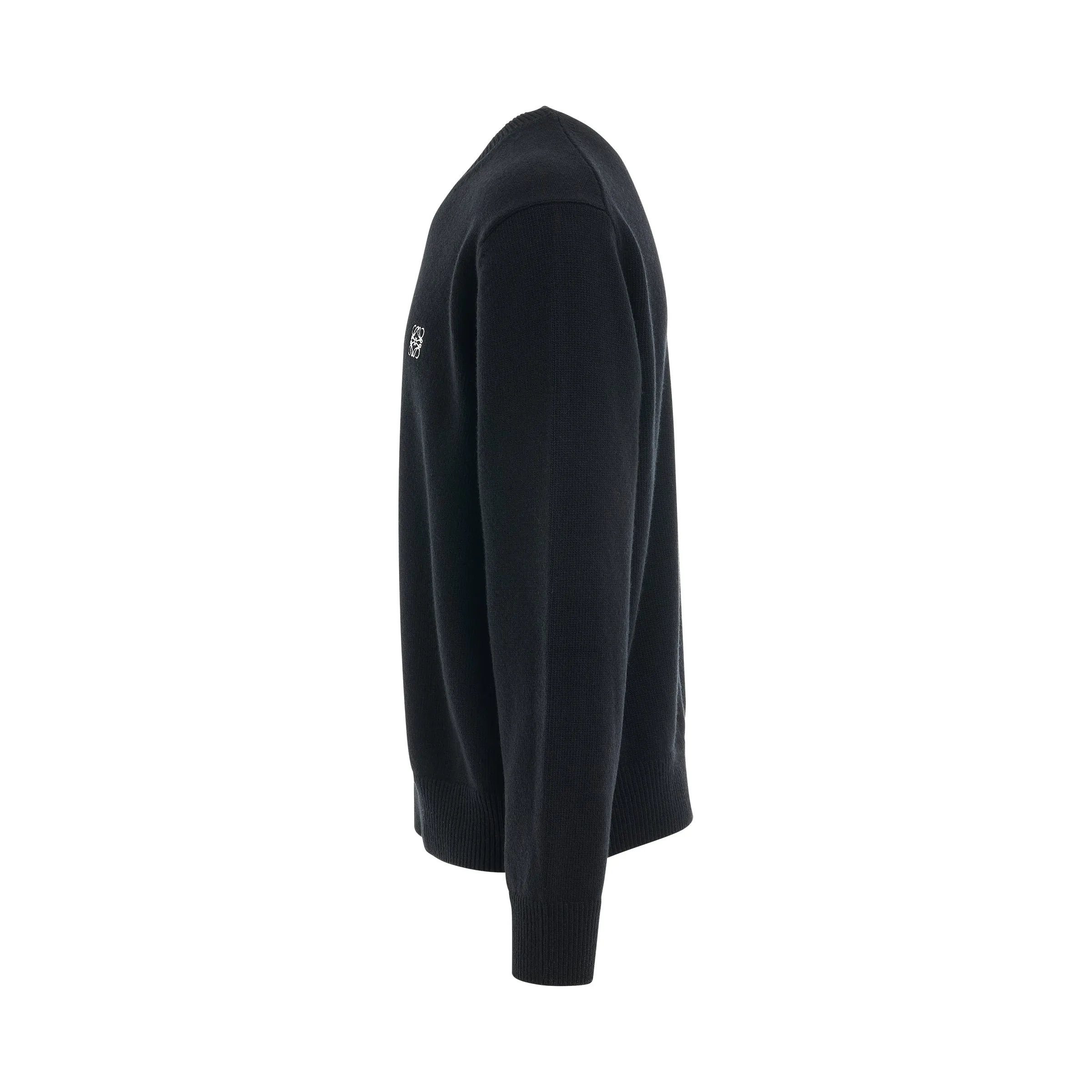 Anagram Embroidered Knit Sweater in Black sold by MARAIS product image thumbnail 3