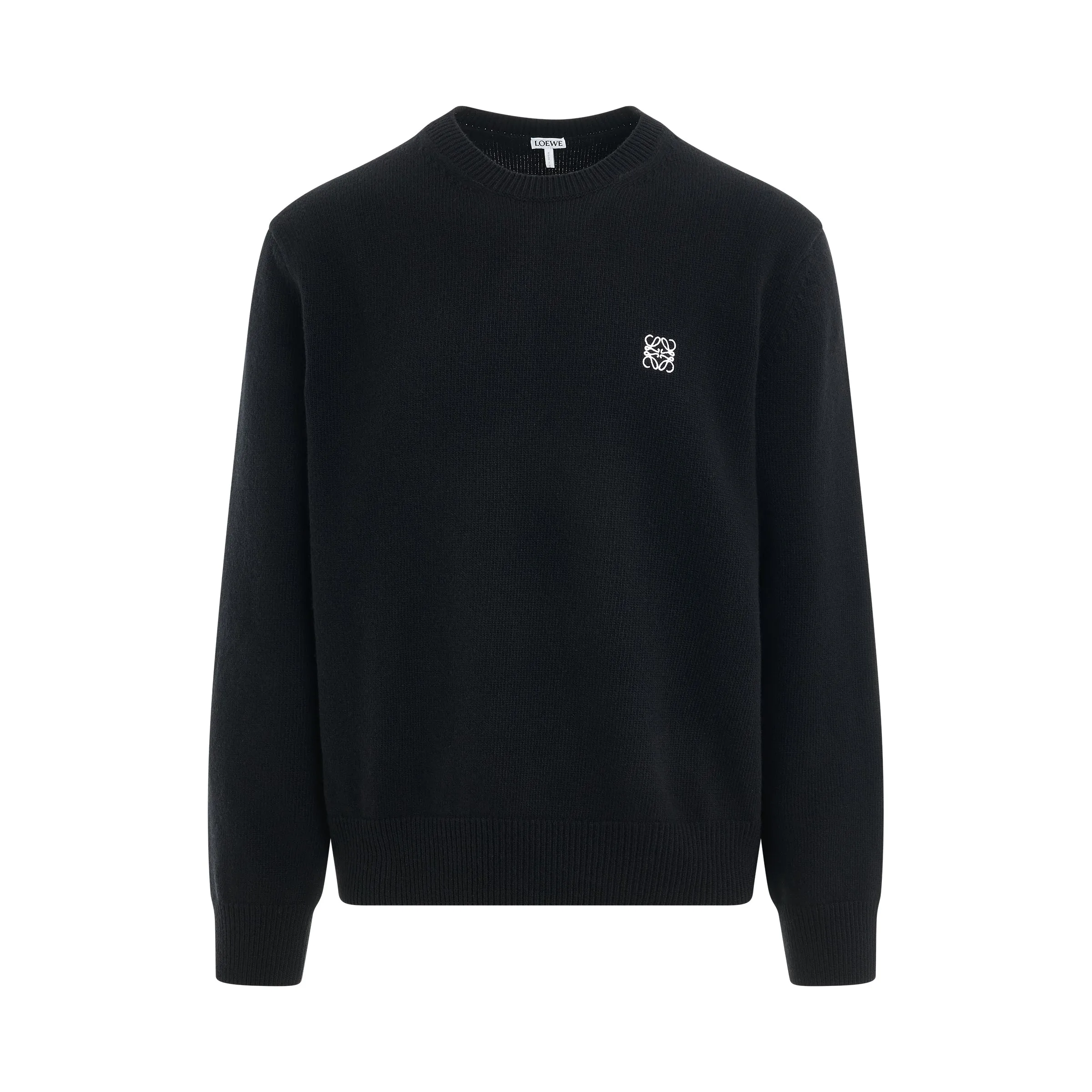 Anagram Embroidered Knit Sweater in Black sold by MARAIS