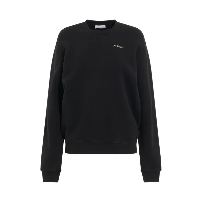 Embroidered Diagonal Tab Sweatshirt in Black sold by MARAIS