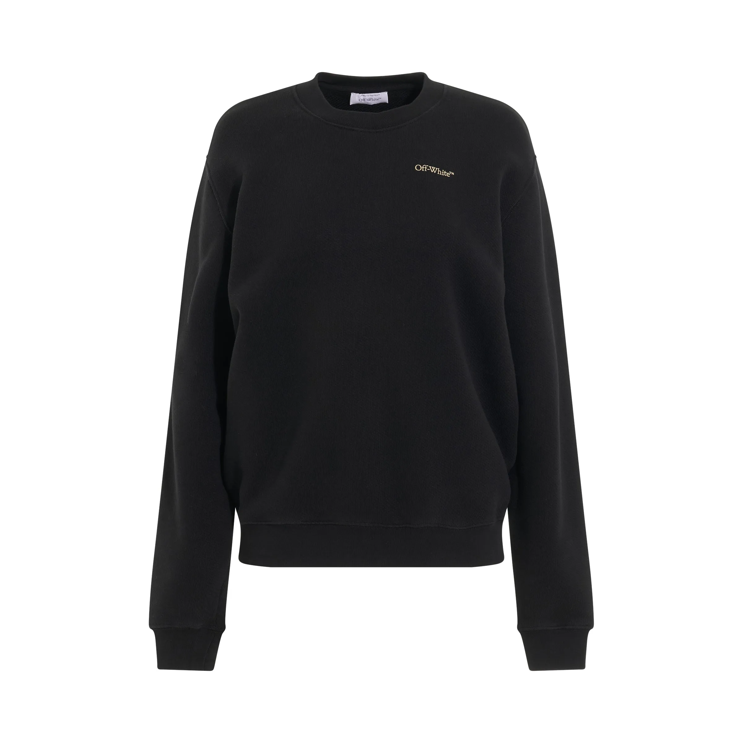 Embroidered Diagonal Tab Sweatshirt in Black sold by MARAIS