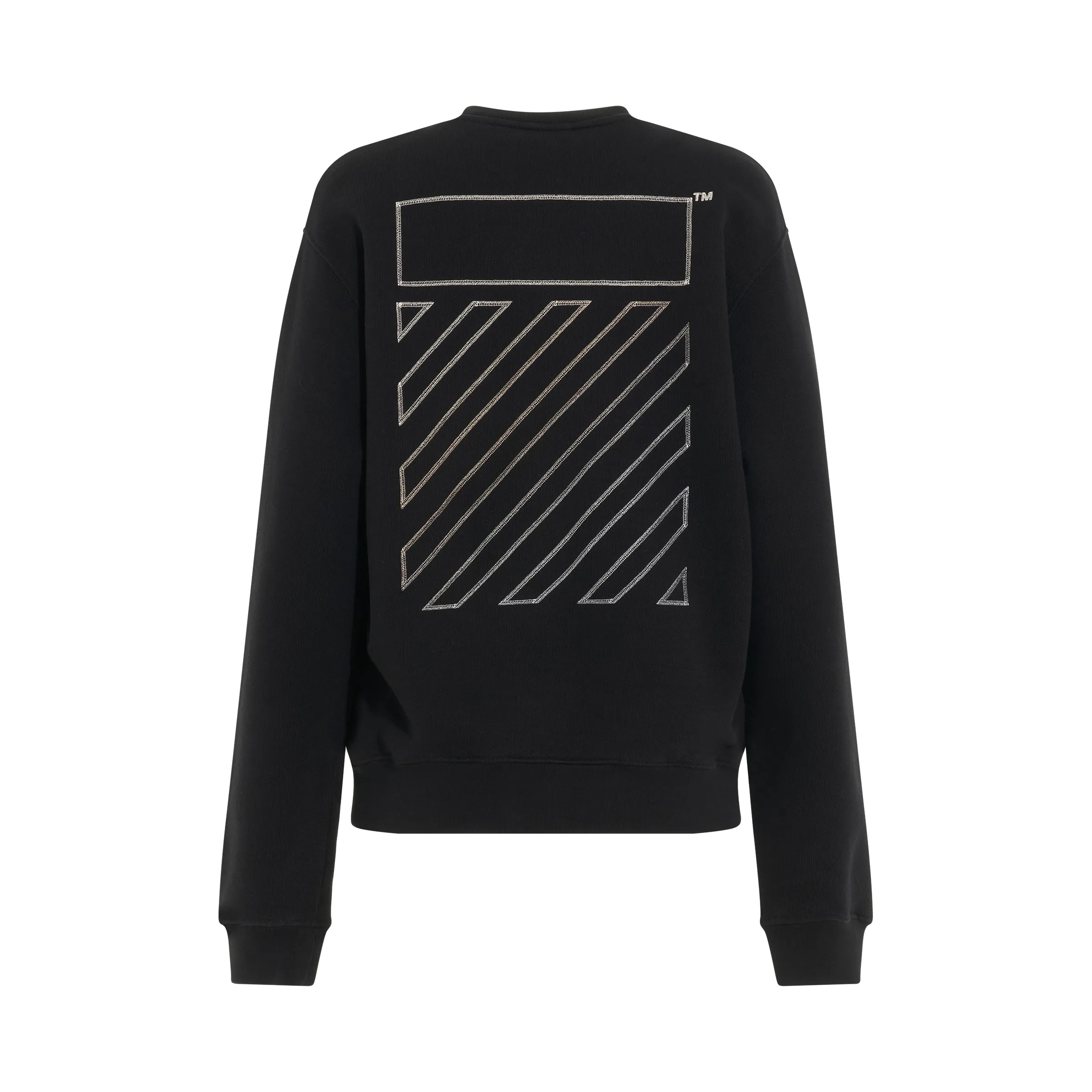 Embroidered Diagonal Tab Sweatshirt in Black sold by MARAIS product image thumbnail 4
