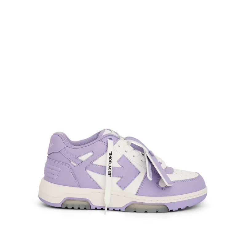 Out of Office Calf Leather Sneakers in White/Lilac Purple sold by MARAIS