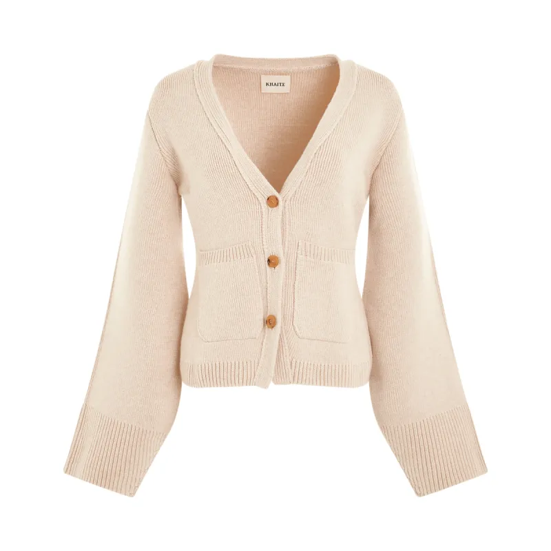 Scarlet Cardigan in Custard sold by MARAIS