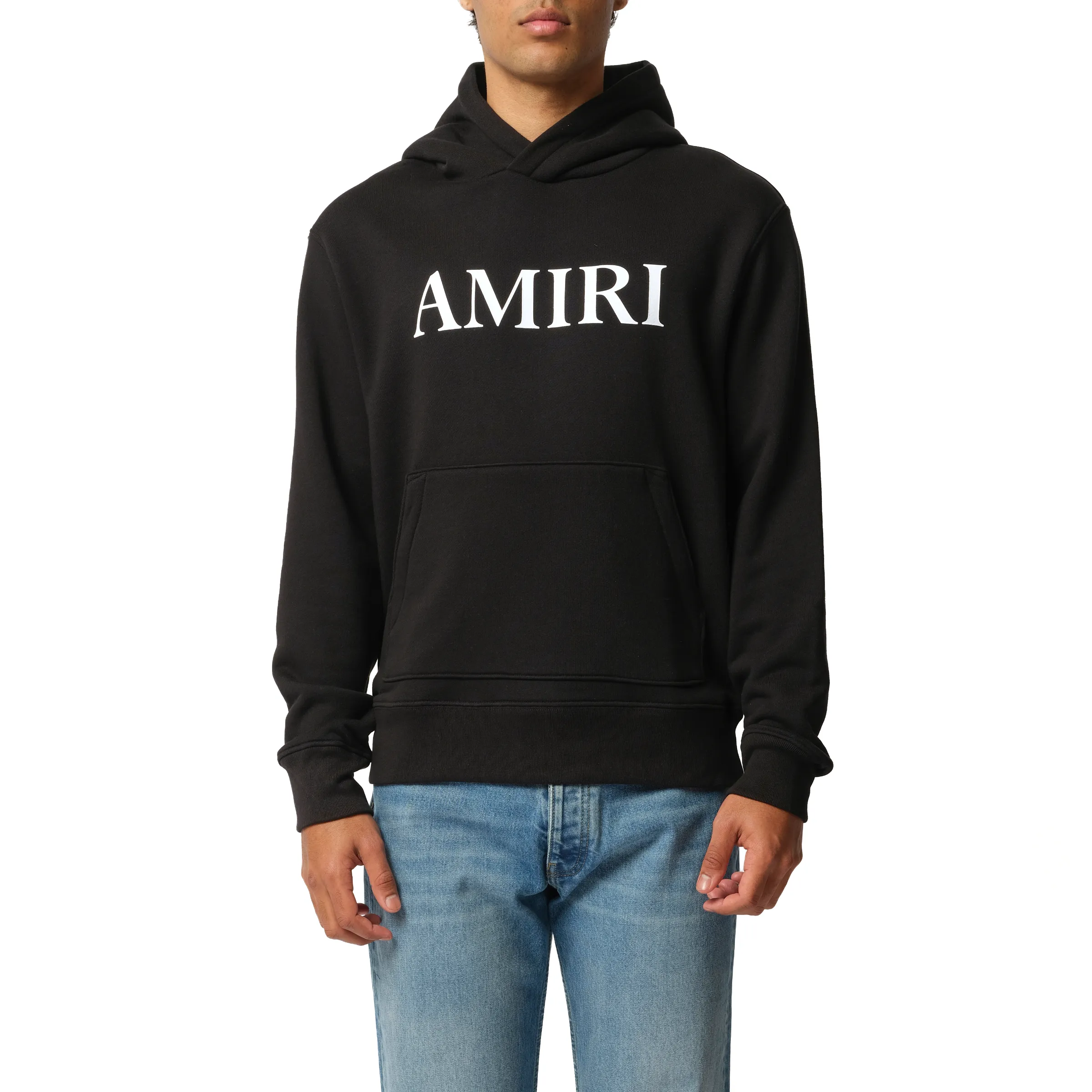Amiri Core Logo Hoodie in Black/White sold by MARAIS