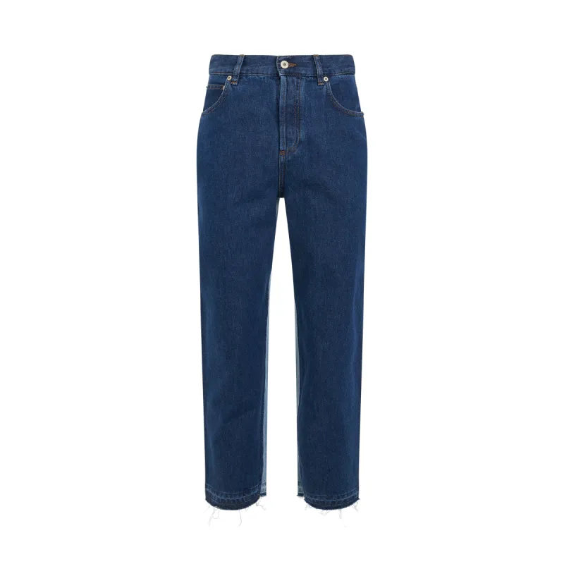 Cropped Jeans in Denim Blue/Light Denim Blue sold by MARAIS
