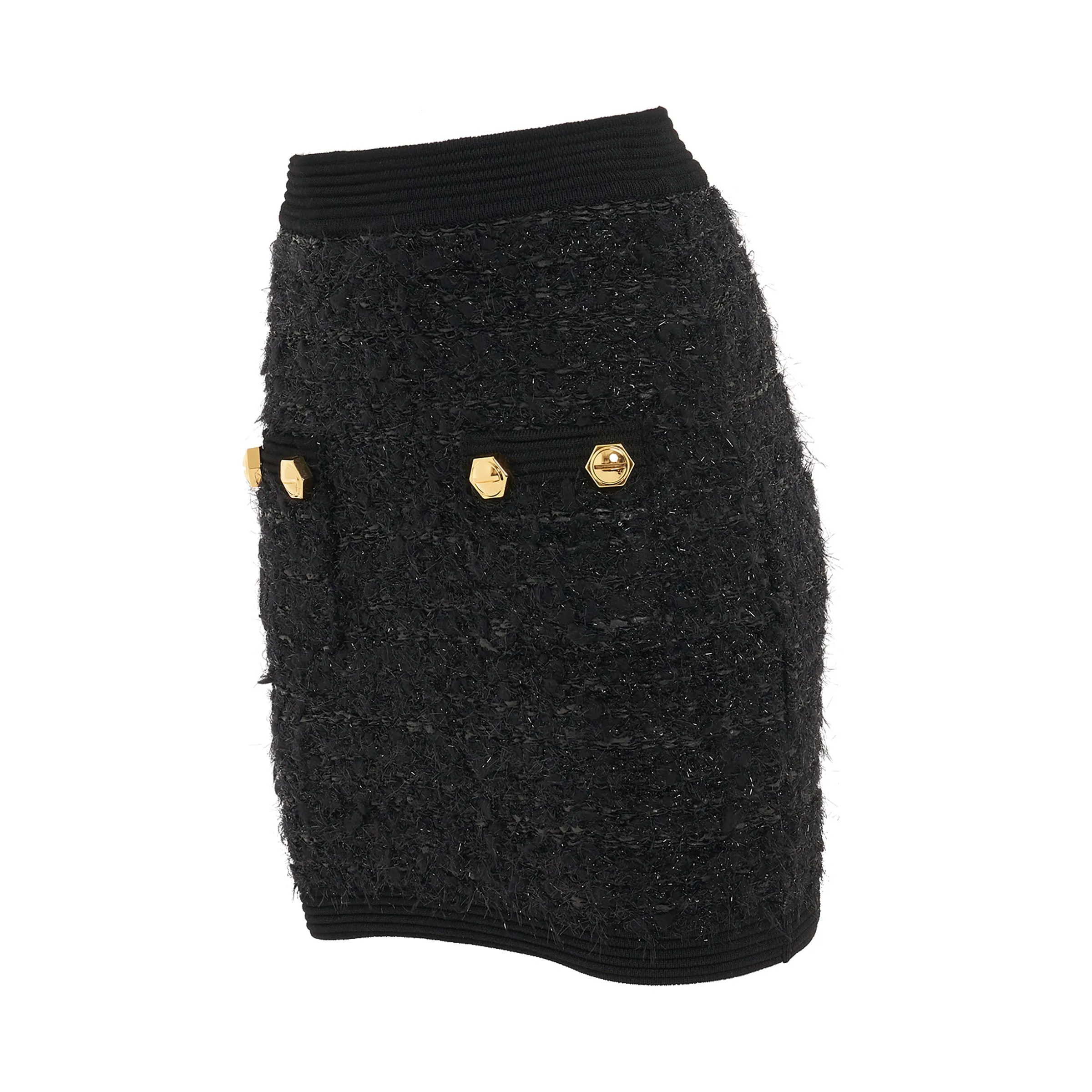 2 Pocket Ribbed Tweed Short Skirt in Black sold by MARAIS product image thumbnail 2