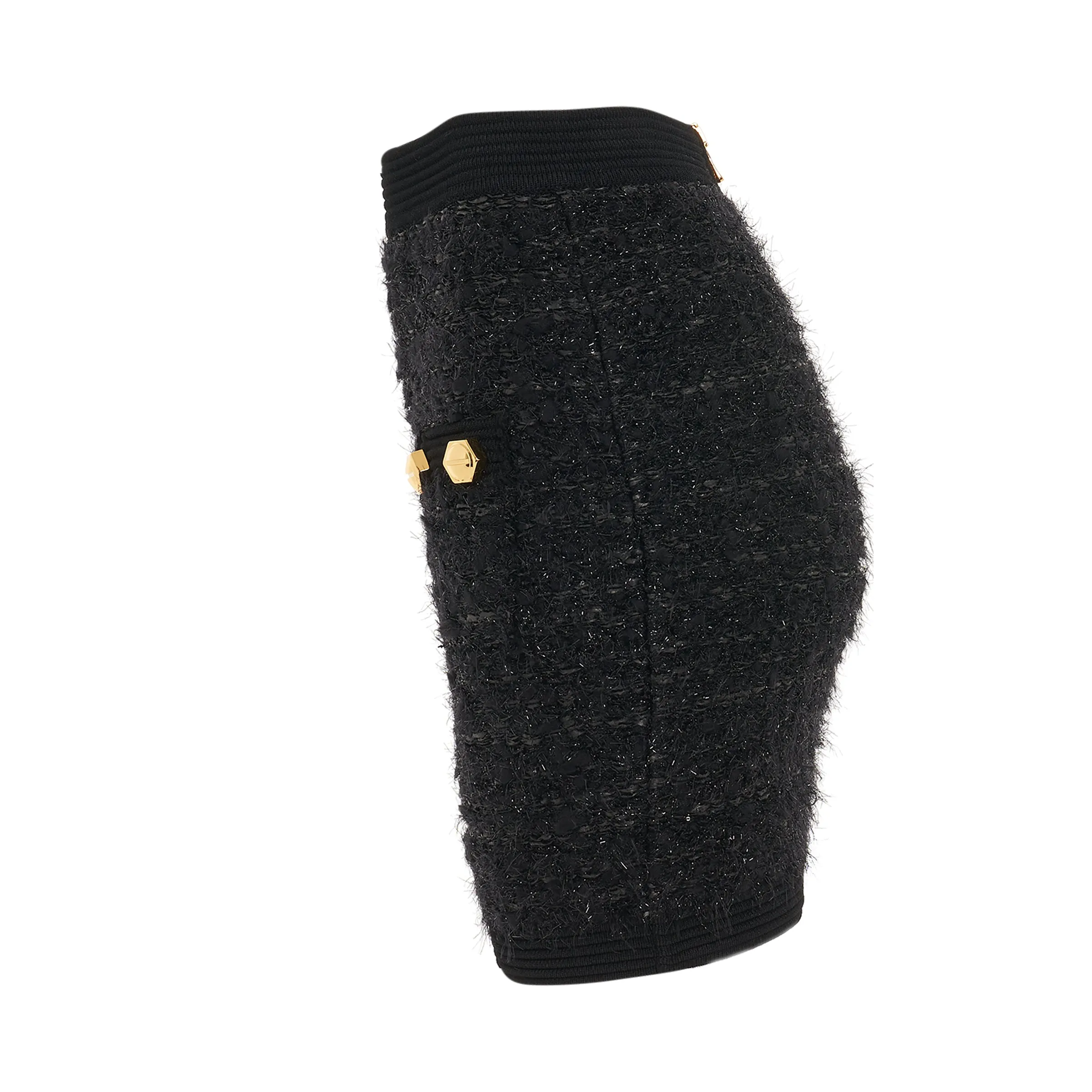 2 Pocket Ribbed Tweed Short Skirt in Black sold by MARAIS product image thumbnail 3