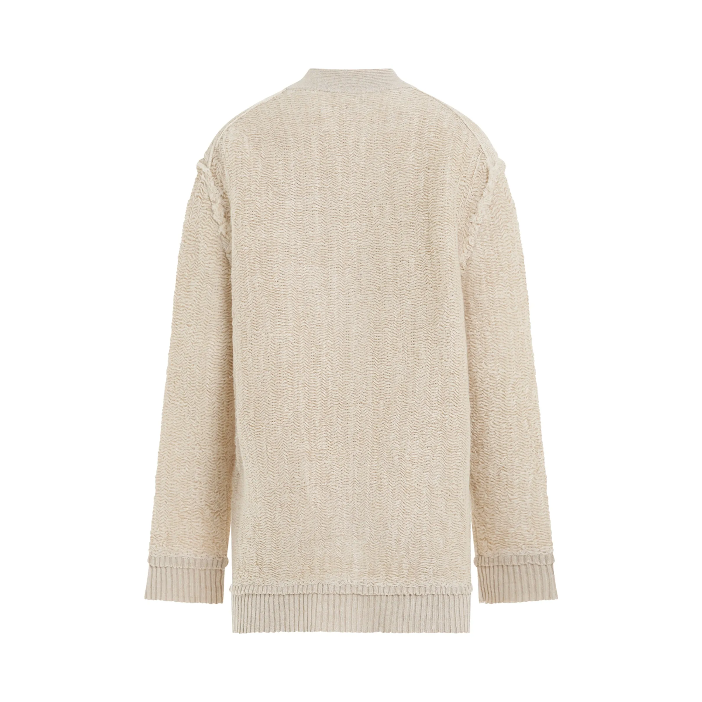 Raw Woven Oversize Knit Cardigan in Beige sold by MARAIS product image thumbnail 4
