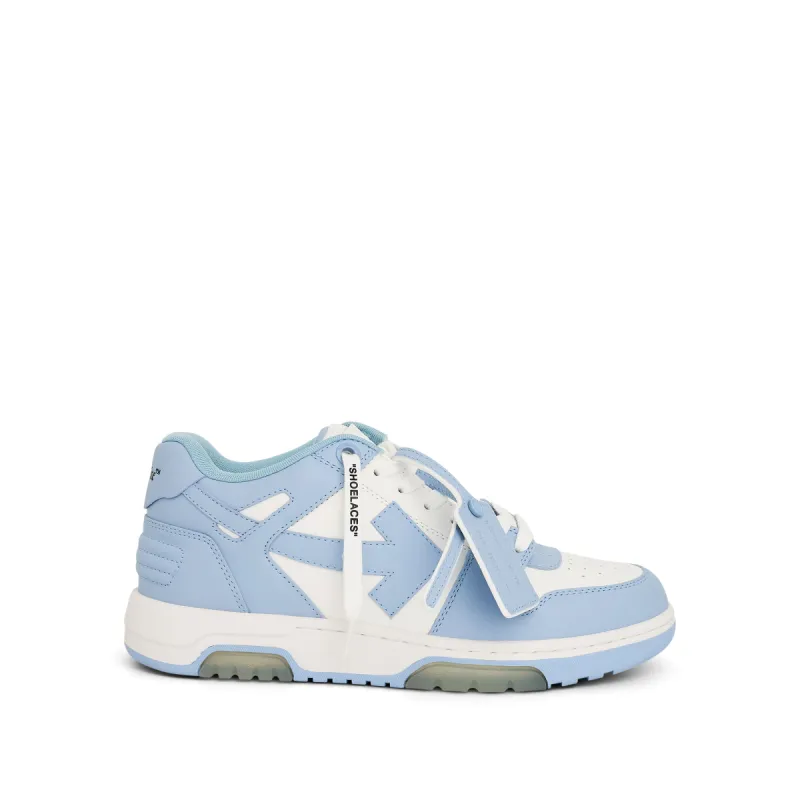 Out of Office Leather Sneaker In White/Light Blue sold by MARAIS