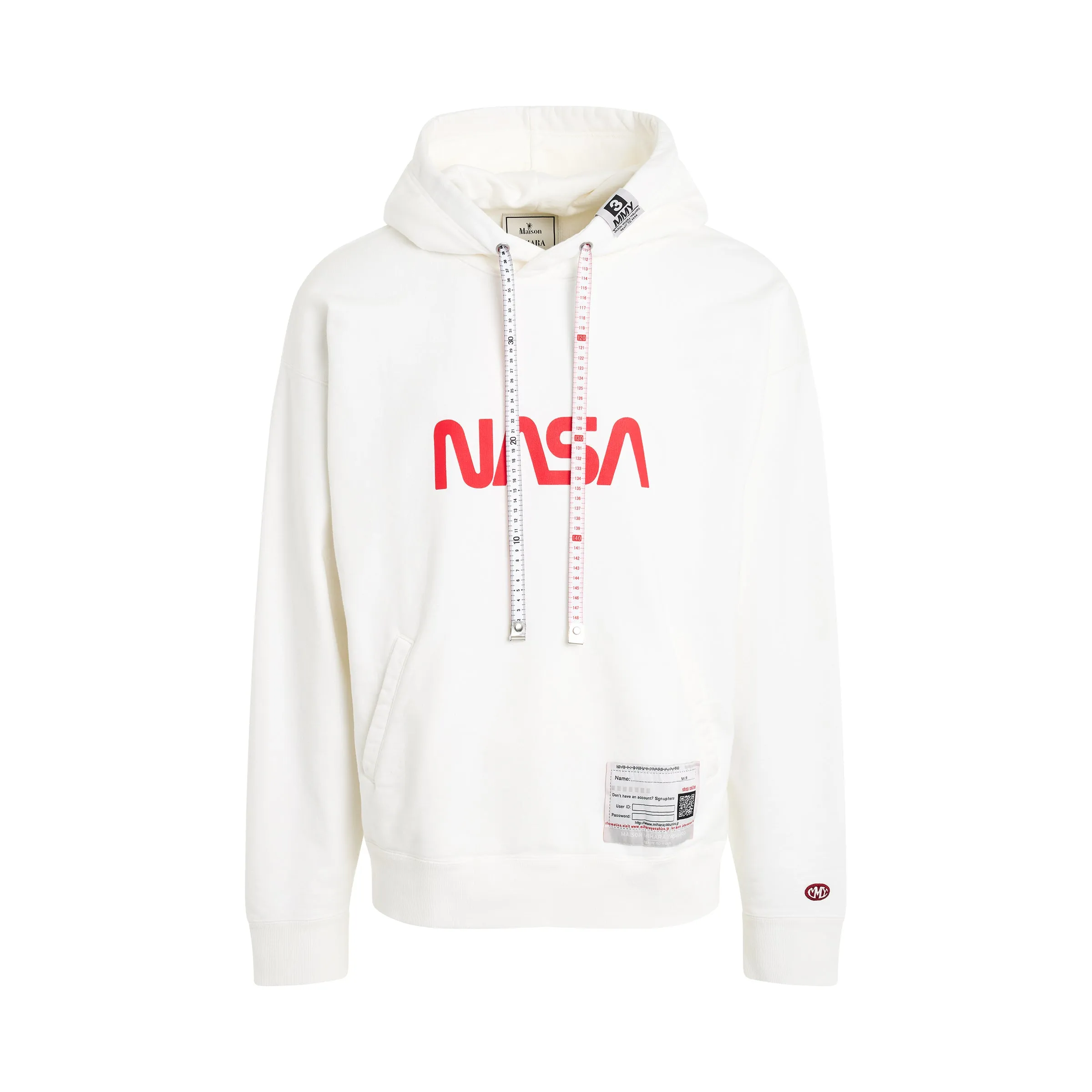 Nasa Printed Hoodie in White sold by MARAIS