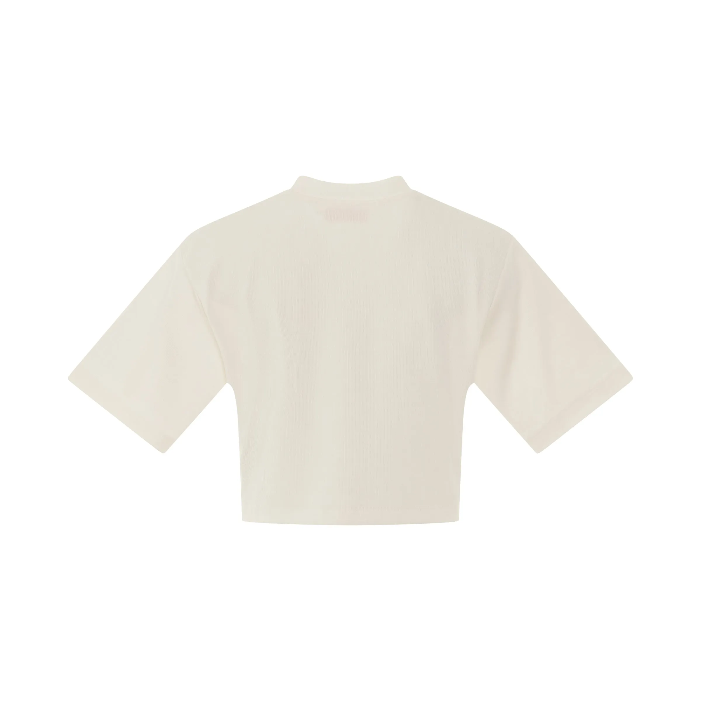 Off Stamp Ribbed Basic T-Shirt in White/Black sold by MARAIS product image thumbnail 4