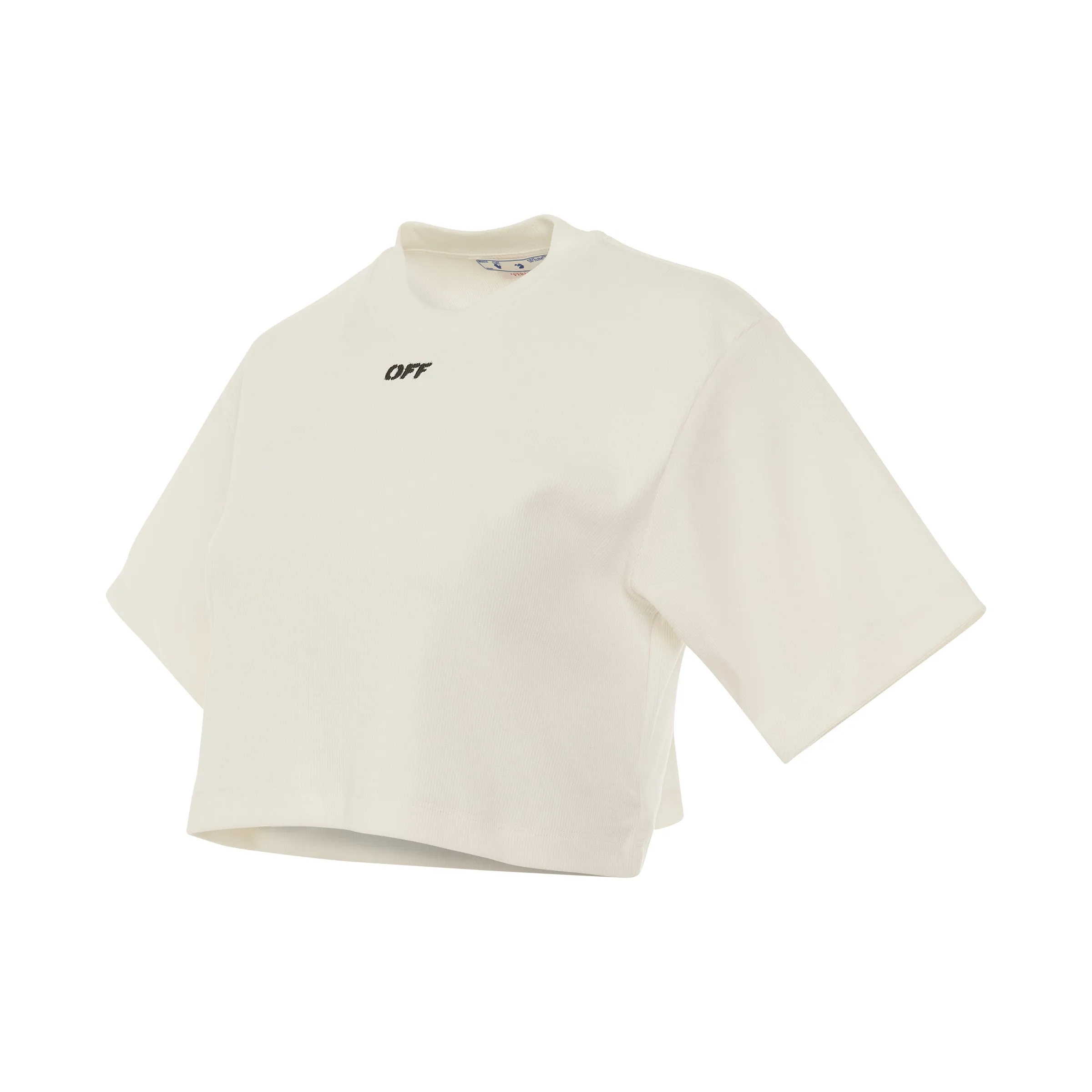 Off Stamp Ribbed Basic T-Shirt in White/Black sold by MARAIS product image thumbnail 2