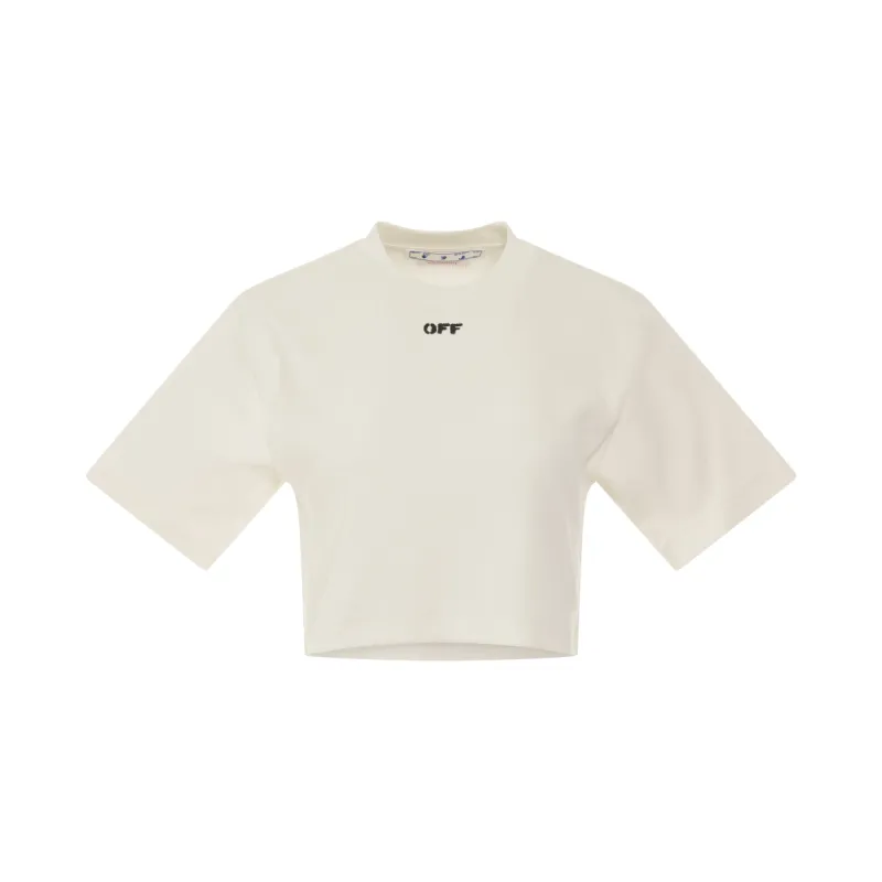 Off Stamp Ribbed Basic T-Shirt in White/Black sold by MARAIS