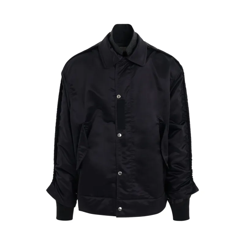 Nylon Twill Bomber Jacket in Navy sold by MARAIS