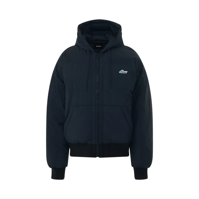 Goose Down Pocket Hoodie in Navy sold by MARAIS