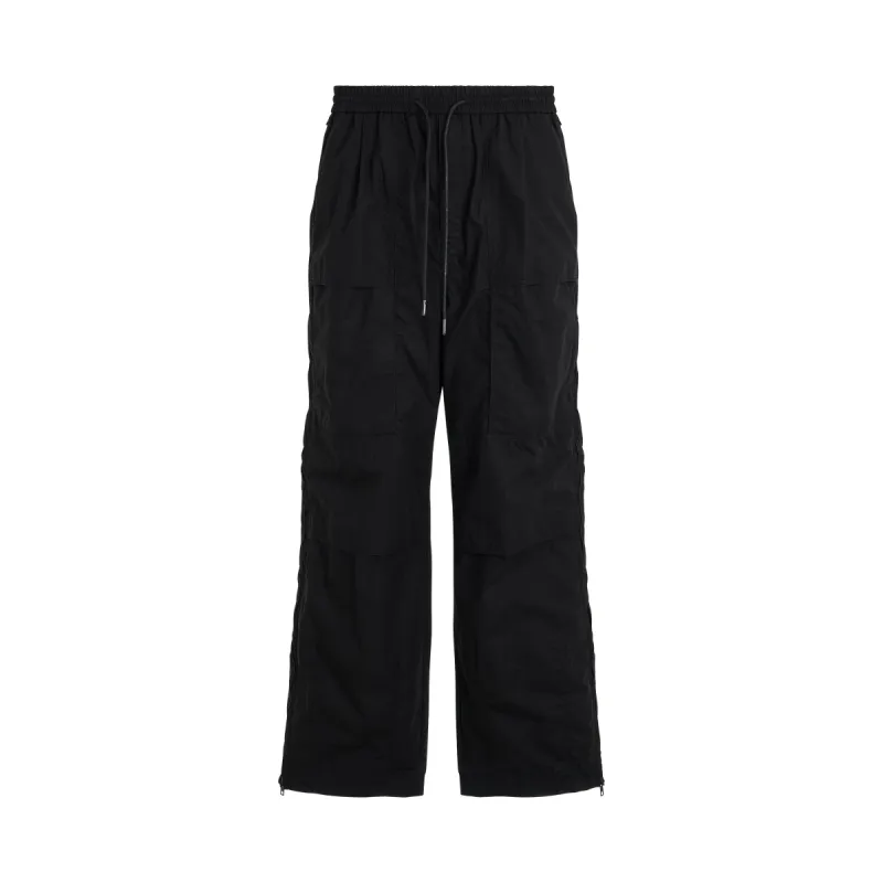 Cotton Side Zipper Pants in Black sold by MARAIS