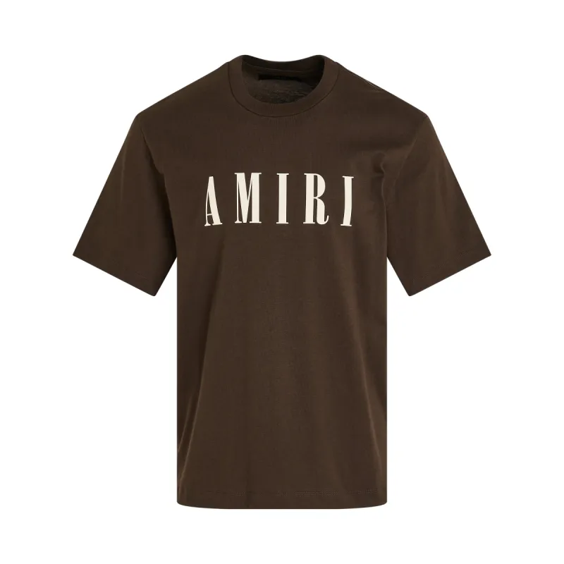 Amiri Core Logo T-Shirt in Brown sold by MARAIS