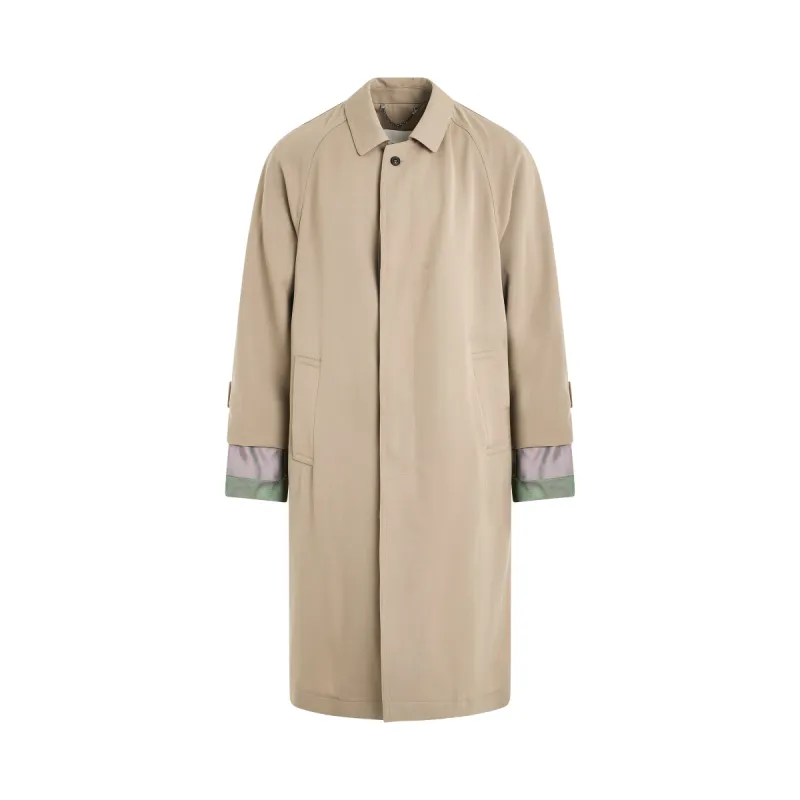 Cotton Trench Coat in Stone sold by MARAIS