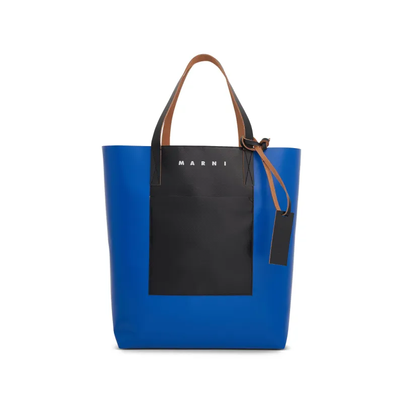 Tribeca Shopping Bag with Front Pocket in Royal Blue/Black sold by MARAIS