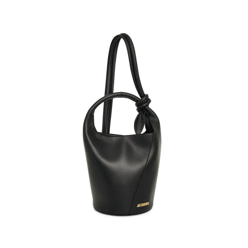 Le Petit Tourni Leather Bag in Black made by Jacquemus