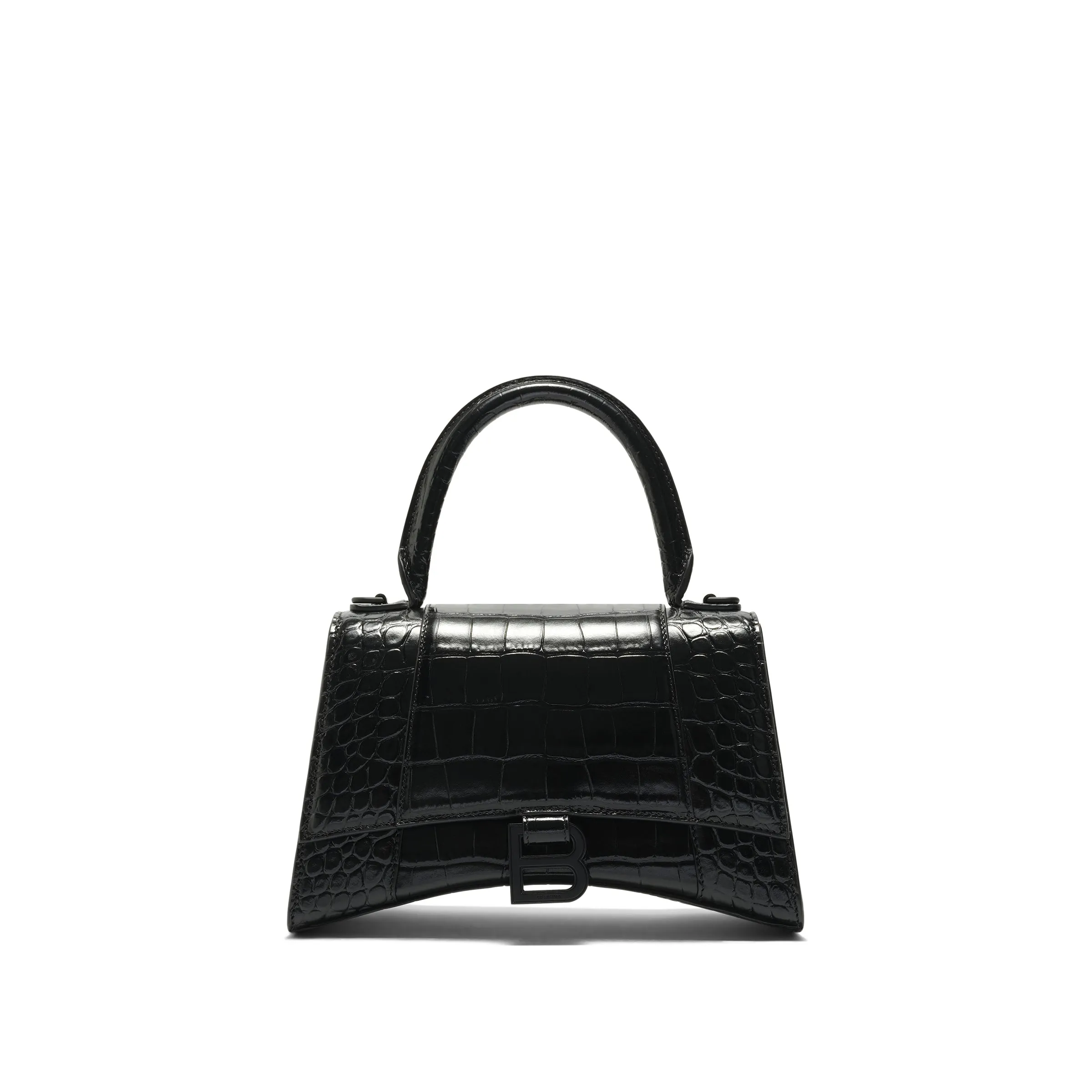 Hourglass Small Croco Embossed Bag in Black sold by MARAIS product image thumbnail 2
