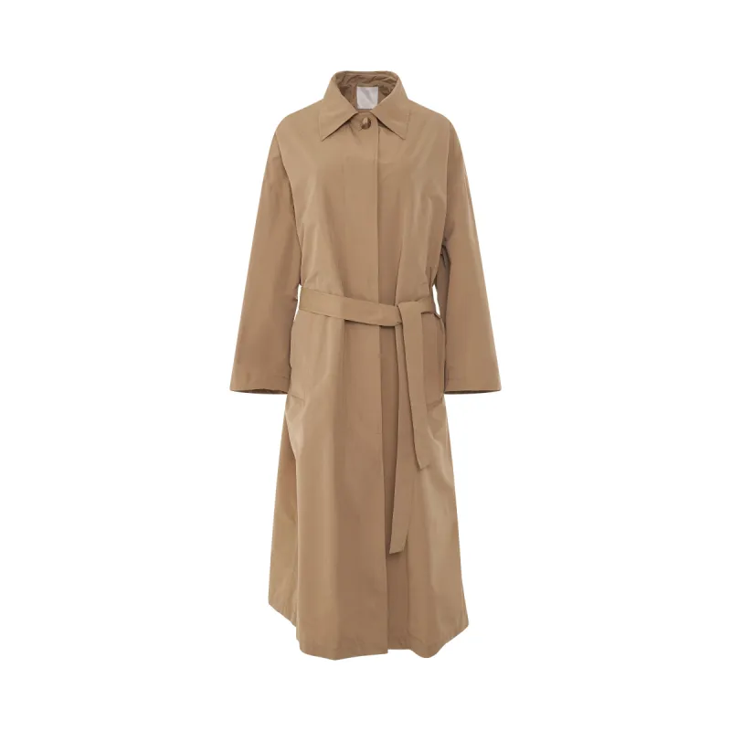 Light Taffeta Trench Coat in Tan sold by MARAIS