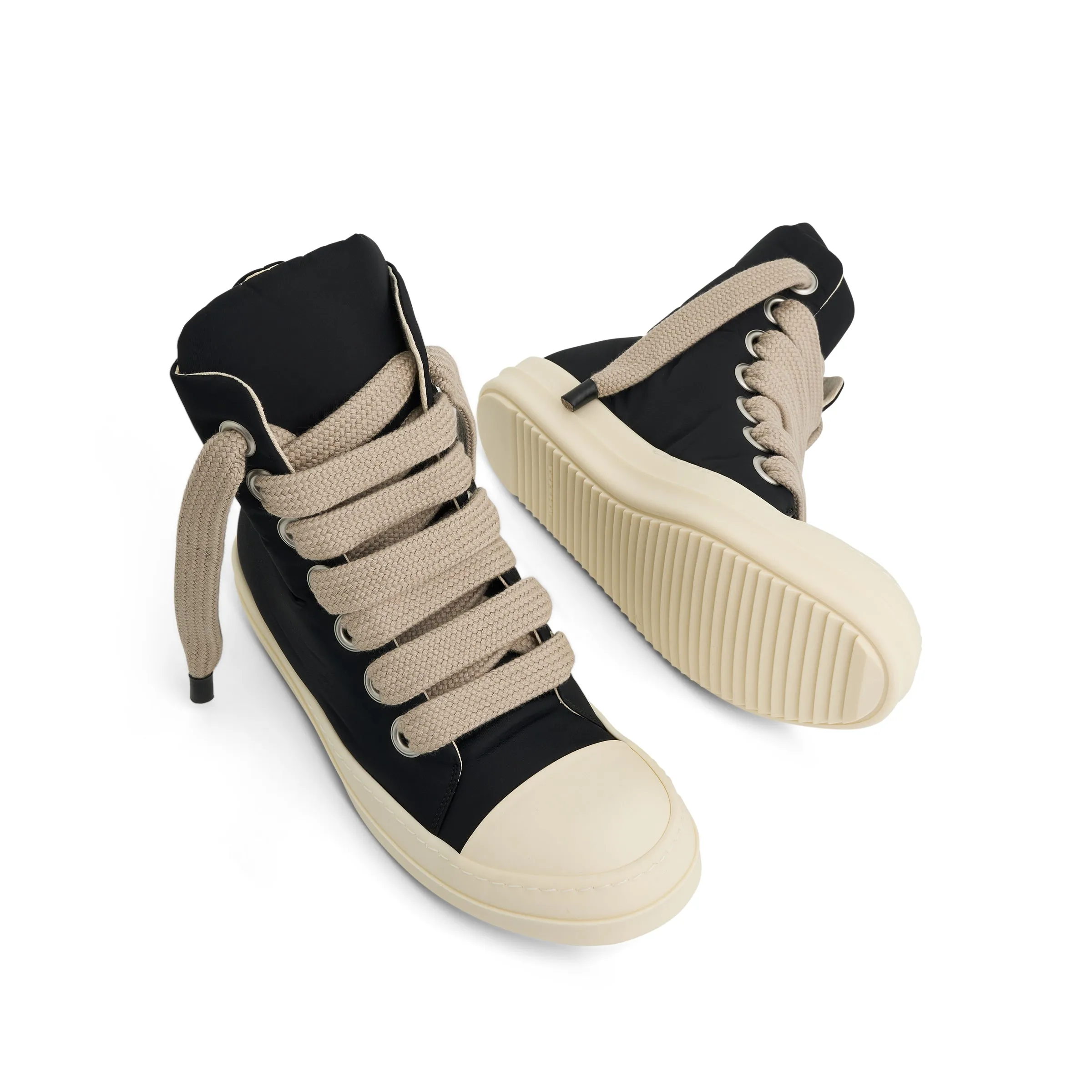 Jumbo Lace High Puffer Sneaker in Black/Pearl/Milk sold by MARAIS product image thumbnail 4