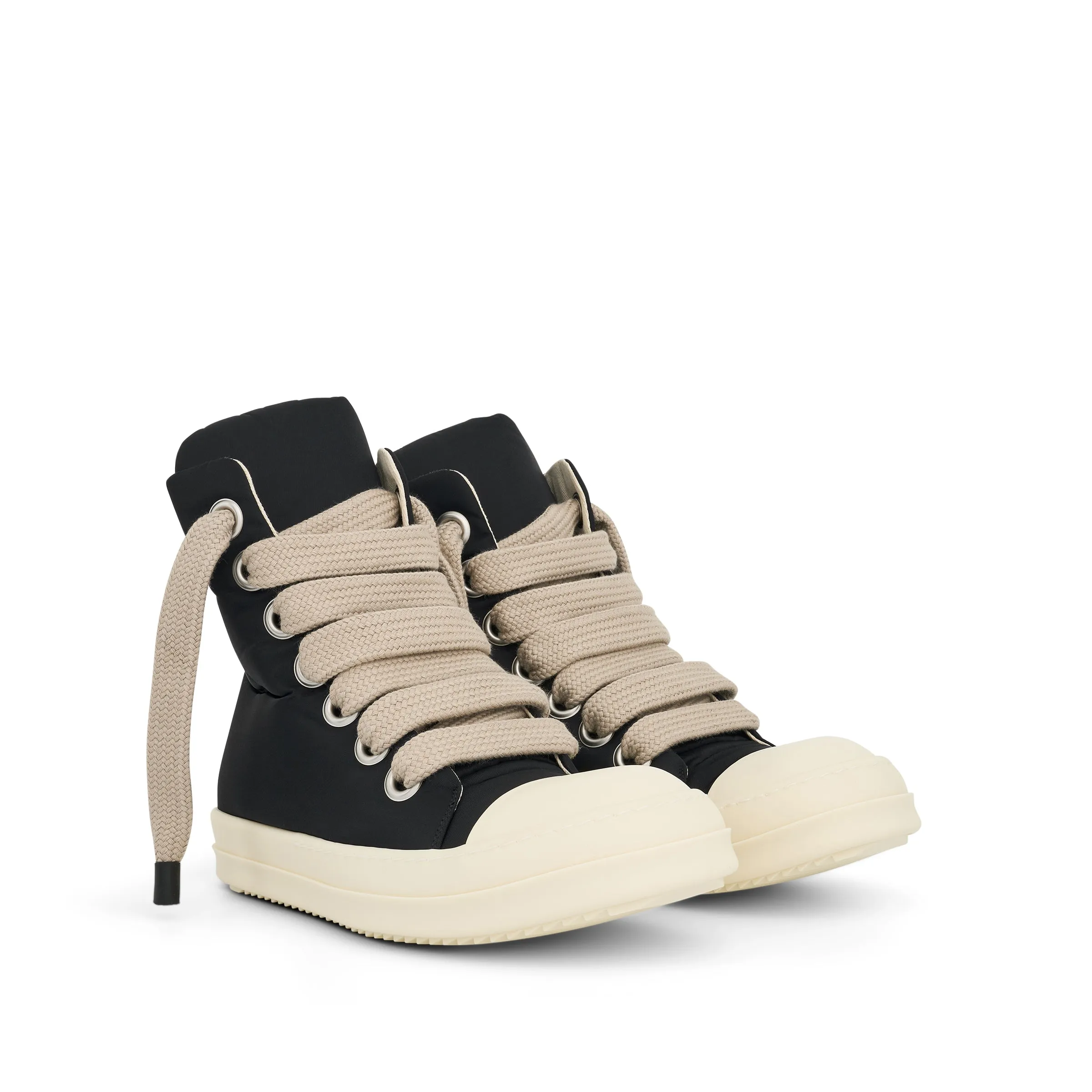 Jumbo Lace High Puffer Sneaker in Black/Pearl/Milk sold by MARAIS product image thumbnail 2