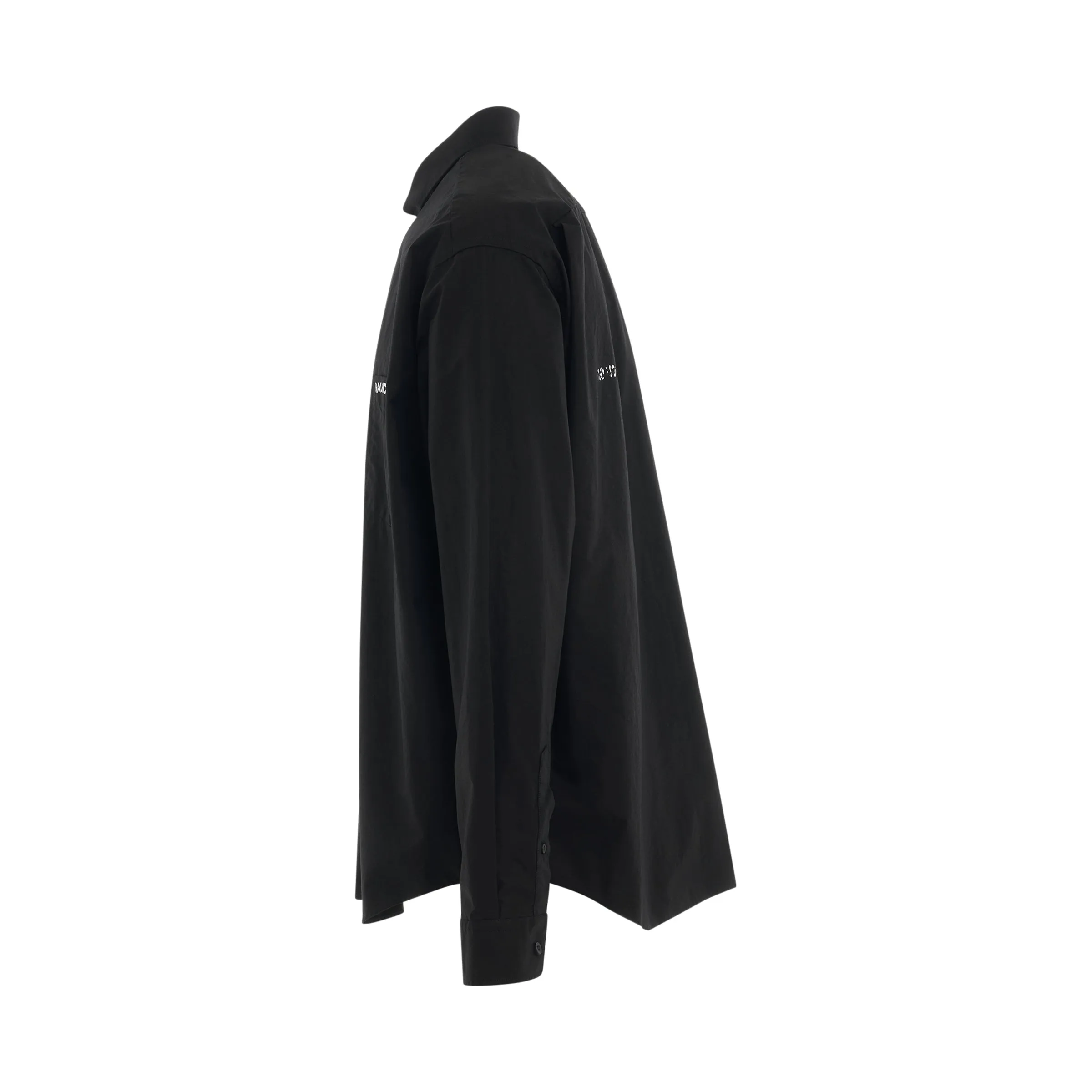 Logo Long Sleeve Oversized Shirt in Black sold by MARAIS product image thumbnail 3