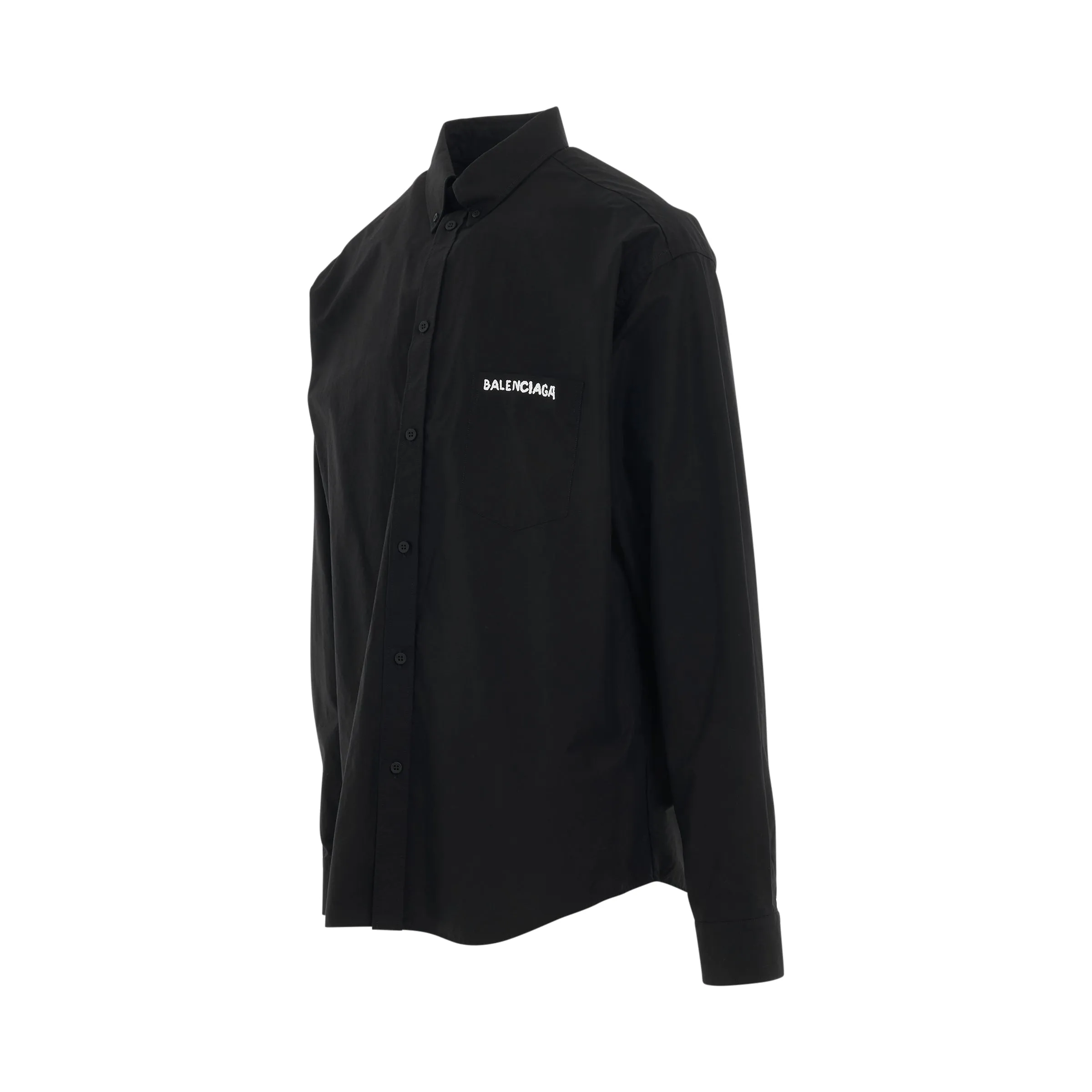 Logo Long Sleeve Oversized Shirt in Black sold by MARAIS product image thumbnail 2