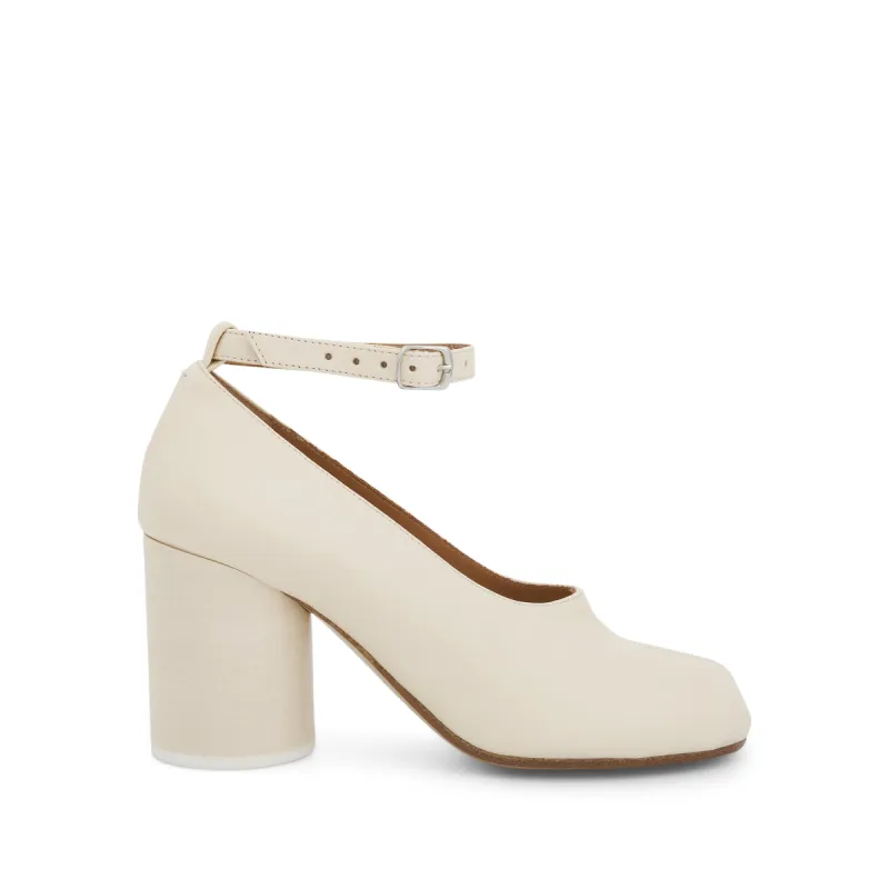 Tabi 8cm Heel Pumps in White sold by MARAIS