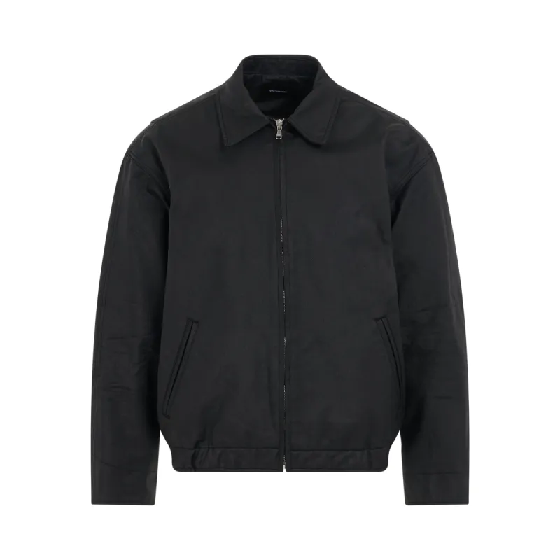 Washed Denim Work Jacket in Black sold by MARAIS