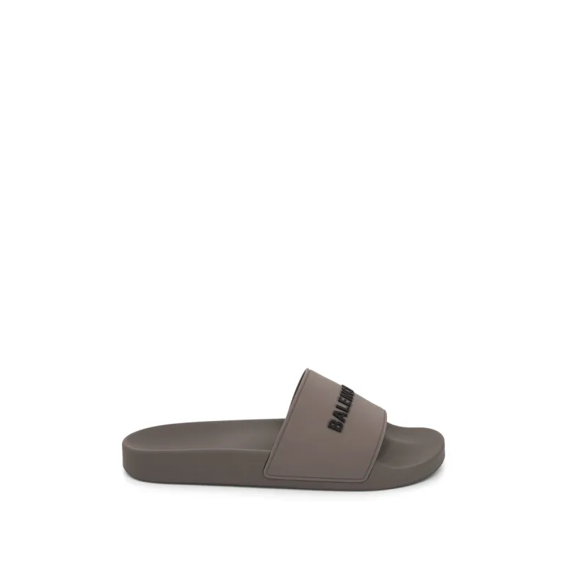 3D Logo Rubber Pool Slide Sandal in Grey/Black sold by MARAIS