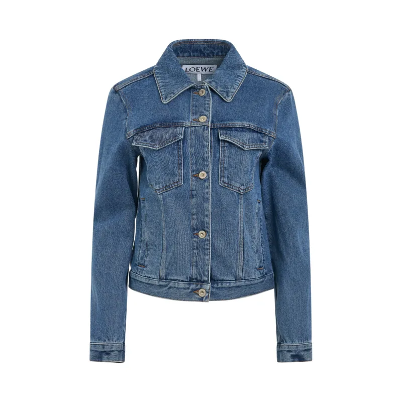 Anagram Jacket in Mid Blue Denim sold by MARAIS